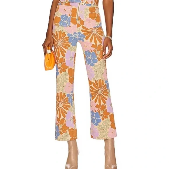 Show me your mumu - Jacksonville Cropped Jumpsuit ~ Sage Retro Garden XS